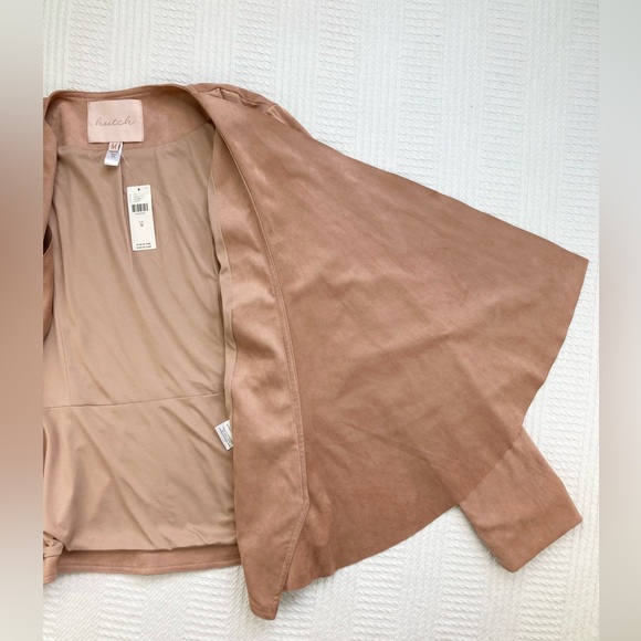 Hutch Anthropologie Jacket Draped Faux Suede Neutral Size Medium, NWT - Picture 7 of 16